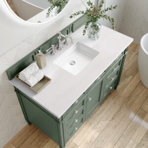 James Martin 650-V48-3WZ Brittany 48 Inch Single Vanity with 3cm White Zeus Quartz Top