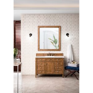 James Martin 650-V48-3WZ Brittany 48 Inch Single Vanity with 3cm White Zeus Quartz Top