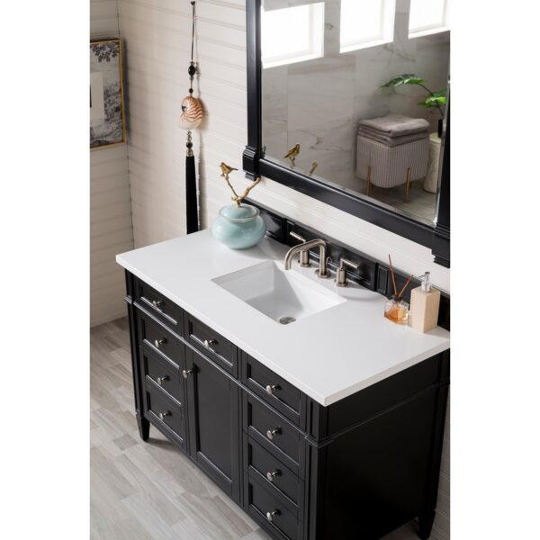 James Martin 650-V48-3WZ Brittany 48 Inch Single Vanity with 3cm White Zeus Quartz Top