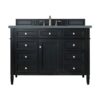 James Martin 650-V48-BKO-3CBL Brittany 48 Inch Single Vanity Cabinet with Cala Blue Quartz Top - Black Onyx