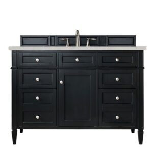 James Martin 650-V48-BKO-3ESR Brittany 48 Inch Black Onyx Single Vanity with 3 CM Eternal Serena Quartz Top