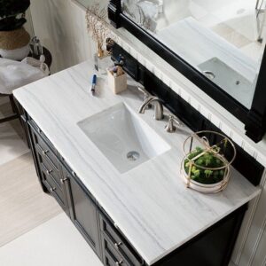 James Martin 650-V48-BKO-3AF Brittany 48 Inch Black Onyx Single Vanity with 3 cm Arctic Fall Solid Surface Top