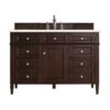 James Martin 650-V48-BNM-3EMR Brittany 48 Inch Burnished Mahogany Single Vanity with 3 CM Eternal Marfil Quartz Top