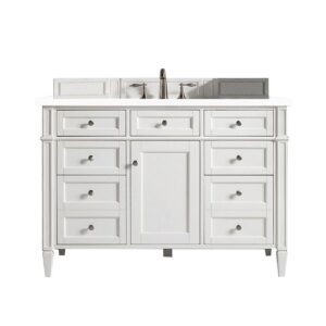 James Martin 650-V48-3WZ Brittany 48 Inch Single Vanity with 3cm White Zeus Quartz Top