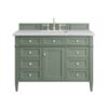 James Martin 650-V48-SC-3AF Brittany 48 Inch Smokey Celadon Single Sink Vanity with 3 cm Arctic Fall Top