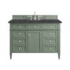 James Martin 650-V48-SC-3CSP Brittany 48 Inch Smokey Celadon Single Sink Vanity with 3 cm Charcoal Soapstone Top