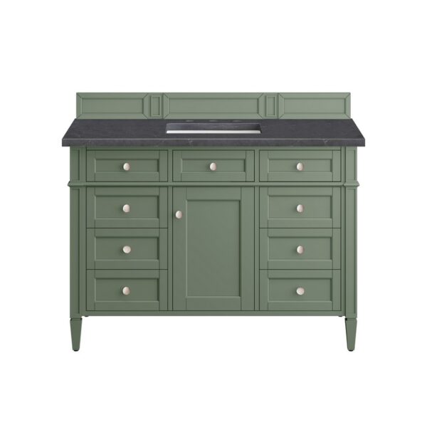 James Martin 650-V48-SC-3CSP Brittany 48 Inch Smokey Celadon Single Sink Vanity with 3 cm Charcoal Soapstone Top