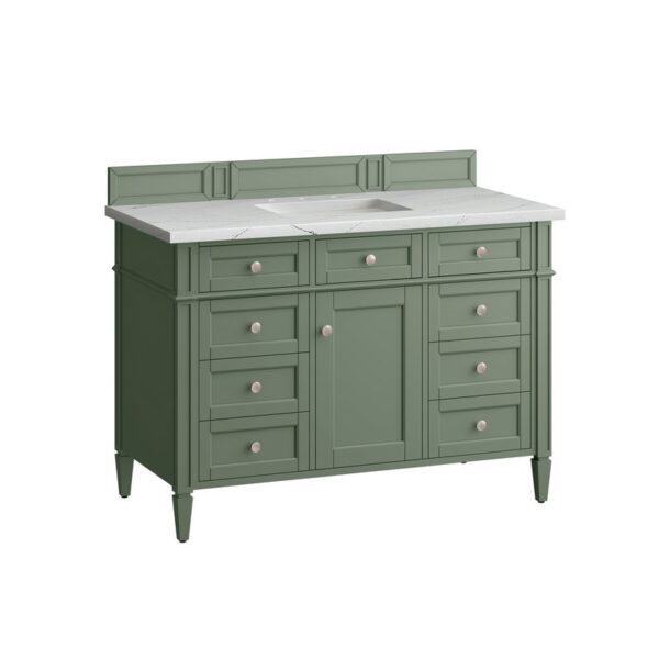 James Martin 650-V48-SC-3ENC Brittany 48 Inch Smokey Celadon Single Sink Vanity with 3 cm Ethereal Noctis Top