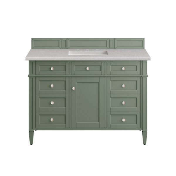 James Martin 650-V48-SC-3ESR Brittany 48 Inch Smokey Celadon Single Sink Vanity with 3 cm Eternal Serena Top