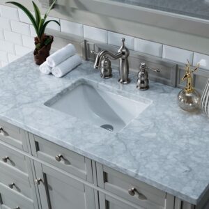 James Martin 650-V48-UGR-3CAR Brittany 48 Inch Urban Gray Single Vanity with 3 cm Carrara Marble Top