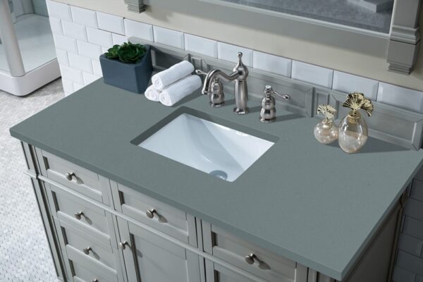 James Martin 650-V48-UGR-3CBL Brittany 48 Inch Single Vanity Cabinet with Cala Blue Quartz Top - Urban Gray