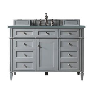 James Martin 650-V48-UGR-3CBL Brittany 48 Inch Single Vanity Cabinet with Cala Blue Quartz Top - Urban Gray