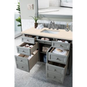 James Martin 650-V48-UGR-3EMR Brittany 48 Inch Urban Gray Single Vanity with 3 CM Eternal Marfil Quartz Top