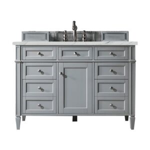 James Martin 650-V48-UGR-3ENC Brittany 48 Inch Single Vanity Cabinet with Ethereal Noctis Quartz Top - Urban Gray