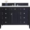 James Martin 650-V48-VBL-3GEX Brittany 48 Inch Victory Blue Single Vanity with 3 cm Grey Expo Quartz Top with Sink