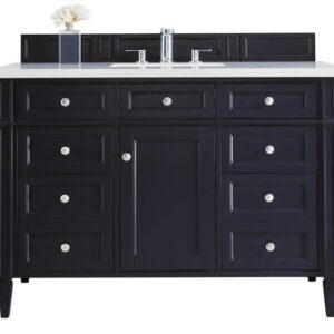 James Martin 650-V48-VBL-3GEX Brittany 48 Inch Victory Blue Single Vanity with 3 cm Grey Expo Quartz Top with Sink