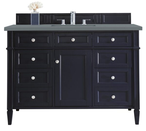 James Martin 650-V48-VBL-3CBL Brittany 48 Inch Single Vanity Cabinet with Cala Blue Quartz Top - Victory Blue