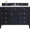 James Martin 650-V48-VBL-3EJP Brittany 48 Inch Victory Blue Single Vanity with 3 cm Eternal Jasmine Pearl Quartz Top with Sink