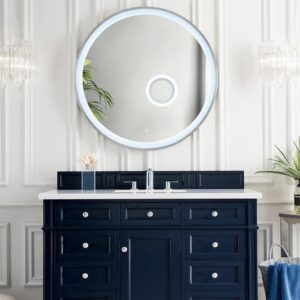 James Martin 650-V48-VBL-3EJP Brittany 48 Inch Victory Blue Single Vanity with 3 cm Eternal Jasmine Pearl Quartz Top with Sink