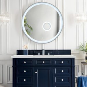 James Martin 650-V48-VBL-3ENC Brittany 48 Inch Single Vanity Cabinet with Ethereal Noctis Quartz Top - Victory Blue