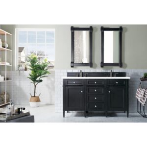 James Martin 650-V60D-3WZ Brittany 60 Inch Double Vanity with 3cm White Zeus Quartz Top