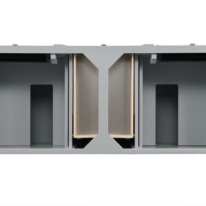 James Martin 650-V60D-UGR-3GEX Brittany 60 Inch Urban Gray Double Vanity with 3 cm Grey Expo Quartz Top with Sink