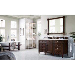 James Martin 650-V60S-3WZ Brittany 60 Inch Single Vanity with 3cm White Zeus Quartz Top