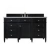 James Martin 650-V60S-BKO-3ESR Brittany 60 Inch Single Vanity in Black Onyx with 3 CM Eternal Serena Quartz Top