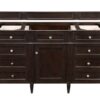 James Martin 650-V60S-BNM-3EJP Brittany 60 Inch Burnished Mahogany Single Vanity with 3 cm Eternal Jasmine Pearl Quartz Top with Sink