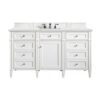 James Martin 650-V60S-BW-3ENC Brittany 60 Inch Single Vanity Cabinet with Ethereal Noctis Quartz Top - Bright White