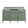 James Martin 650-V60S-SC Brittany 59 7/8 Inch Smokey Celadon Single Sink Vanity Cabinet Only