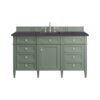 James Martin 650-V60S-SC-3CSP Brittany 60 Inch Smokey Celadon Single Sink Vanity with 3 cm Charcoal Soapstone Top