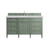 James Martin 650-V60S-SC-3ENC Brittany 60 Inch Smokey Celadon Single Sink Vanity with 3 cm Ethereal Noctis Top