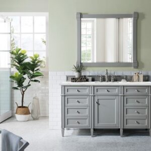 James Martin 650-V60S-UGR-3ENC Brittany 60 Inch Single Vanity Cabinet with Ethereal Noctis Quartz Top - Urban Gray