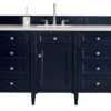 James Martin 650-V60S-VBL-3AF Brittany 60 Inch Victory Blue Single Vanity with 3 cm Arctic Fall Solid Surface Top