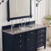 James Martin 650-V60S-VBL-3GEX Brittany 60 Inch Victory Blue Single Vanity with 3 cm Grey Expo Quartz Top with Sink