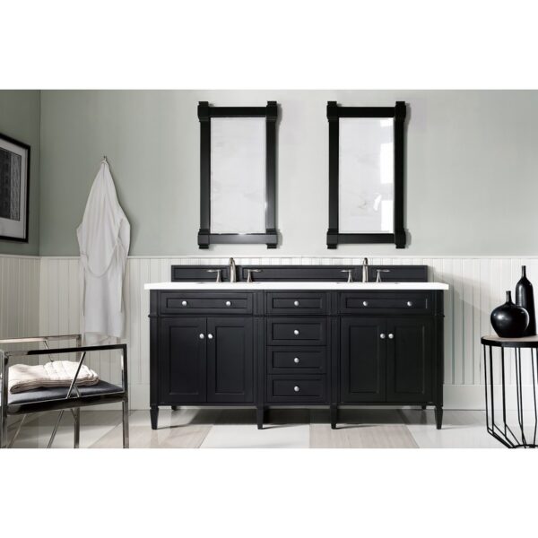 James Martin 650-V72-3WZ Brittany 72 Inch Double Vanity with 3cm White Zeus Quartz Top