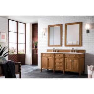 James Martin 650-V72-3WZ Brittany 72 Inch Double Vanity with 3cm White Zeus Quartz Top