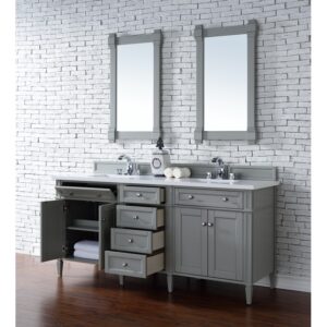 James Martin 650-V72-3WZ Brittany 72 Inch Double Vanity with 3cm White Zeus Quartz Top