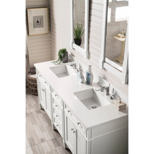 James Martin 650-V72-3WZ Brittany 72 Inch Double Vanity with 3cm White Zeus Quartz Top