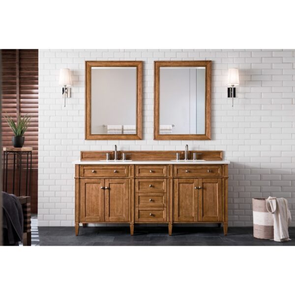 James Martin 650-V72-3WZ Brittany 72 Inch Double Vanity with 3cm White Zeus Quartz Top