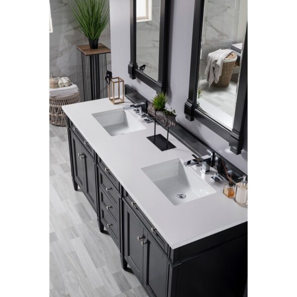 James Martin 650-V72-3WZ Brittany 72 Inch Double Vanity with 3cm White Zeus Quartz Top