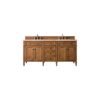 James Martin 650-V72-SBR-3EMR Brittany 72 Inch Saddle Brown Double Vanity with 3 CM Eternal Marfil Quartz Top