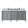 James Martin 650-V72-UGR-3ESR Brittany 72 Inch Urban Gray Double Vanity with 3 CM Eternal Serena Quartz Top