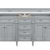 James Martin 650-V72-UGR-3GEX Brittany 72 Inch Urban Gray Double Vanity with 3 cm Grey Expo Quartz Top with Sink