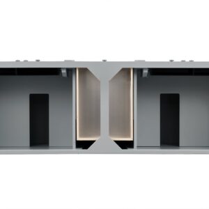 James Martin 650-V72-UGR-3GEX Brittany 72 Inch Urban Gray Double Vanity with 3 cm Grey Expo Quartz Top with Sink