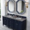 James Martin 650-V72-VBL-3GEX Brittany 72 Inch Victory Blue Double Vanity with 3 cm Grey Expo Quartz Top with Sink