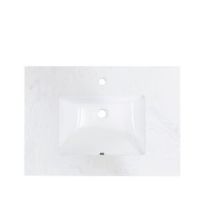 Altair 65031-CTP-AW Salerno 31 Inch Stone effects Vanity Top in Aosta White with White Sink