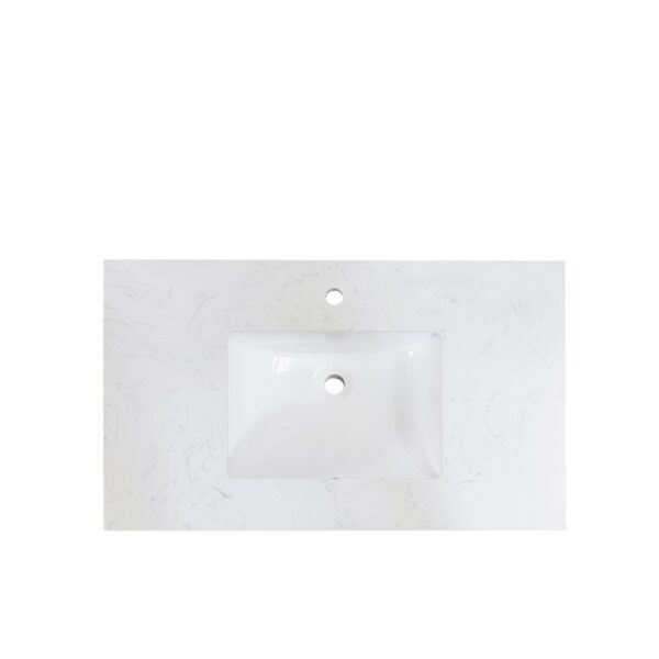 Altair 65037-CTP-AW Salerno 37 Inch Stone effects Vanity Top in Aosta White with White Sink