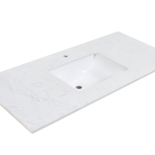 Altair 65049-CTP-AW Salerno 49 Inch Stone effects Vanity Top in Aosta White with White Sink